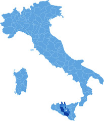  Map of Italy, Caltanissetta