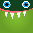 Green monster face background illustration