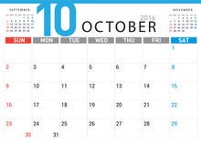 Planning Calendar Simple Template October 2016