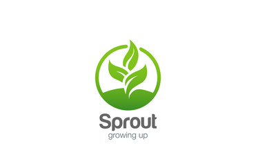 Poster - Eco Green Plant Abstract Logo circle shape design vector