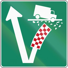 Guide And Information Road Sign In Quebec, Canada - Runaway Truck Ramp
