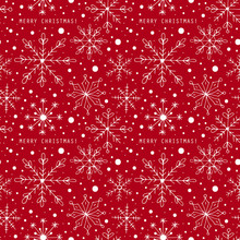 Christmas Seamless Pattern Background With Snowflakes. Hand Draw