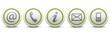 Contact Us – Set of light gray buttons with reflection & light green