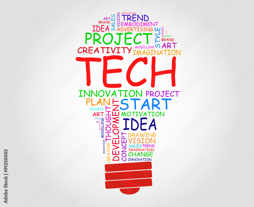 Word Technology Tech words concept, Business, Art and Technological concept Stock ...