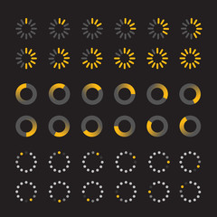 Aufkleber - Different slyles of web loaders vector collection. Flat design e