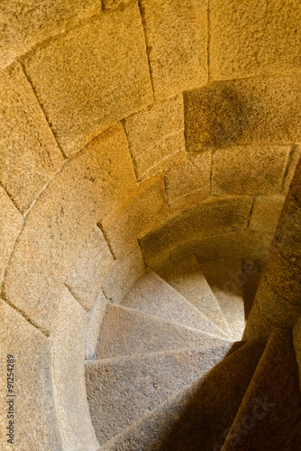 Naklejka na szybę stone staircase inside the castle