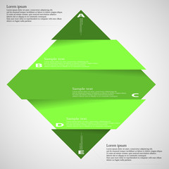 Sticker - Illustration template of rhombus divided to five parts on light