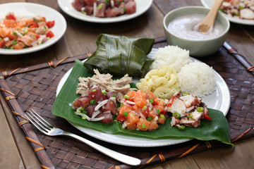 Wall Mural - hawaiian traditional plate lunch