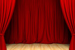 Act drape with red curtains