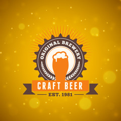 Wall Mural - Retro Vintage Beer Logotype Design Element. Vector Illustration