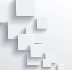 Wall Mural - Vector Abstract geometric shape from gray cubes. White squares