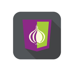 Wall Mural - vector illustration of purpur shield with onion protected web