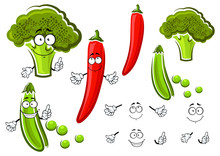 Green Pea, Broccoli And Chilli Pepper