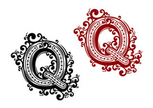 Capital Letter Q With Decorative Elements