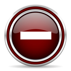 Aufkleber - minus red glossy web icon