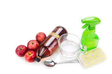 Apple cider vinegar, effective natural solution for house cleaning, personal and pets care