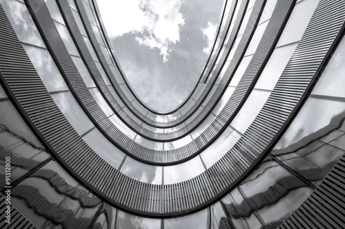 Black and white office building Canvas Print