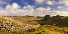 Hadrian's Wall, Near Housesteads Fort In Early Morning Light