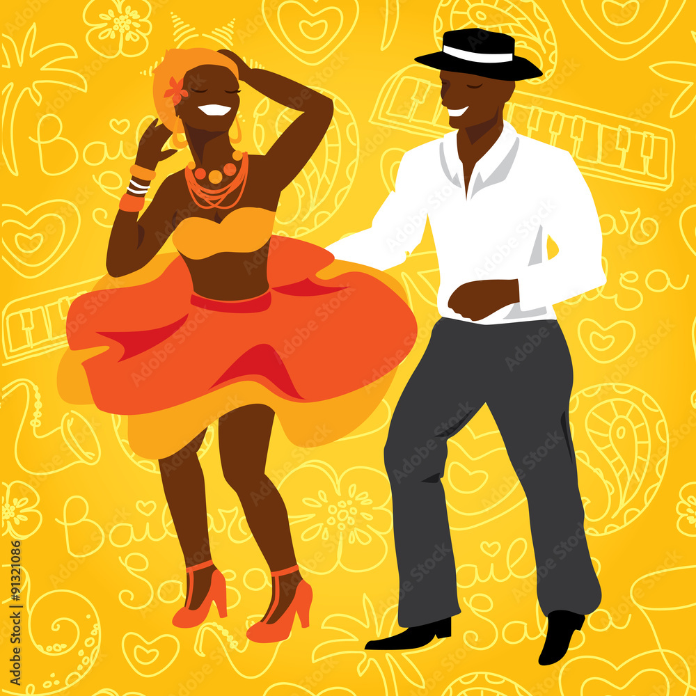 Salsa Dancers Cuban Couple Dance Salsa Foto Poster Wandbilder Bei Europosters