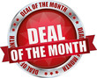 modern red deal of the month sign