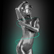 Naked woman with body art posing 