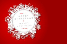 Red Merry Christmas And Happy New Year Card