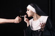 Smoking young nun