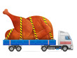 Road transportation of roast thanksgiving whole turkey, chicken