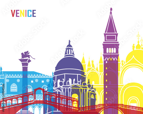 Naklejka dekoracyjna Venice skyline pop