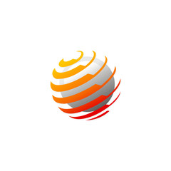 Wall Mural - globe 3d round technology abstract logo
