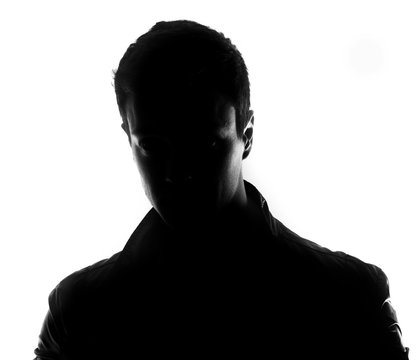 Fototapete - Hidden face in the shadow.male silhouette.