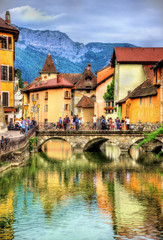 Sticker - View of the old town of Annecy - France