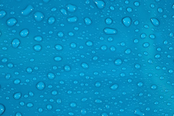  Water drops on blue background