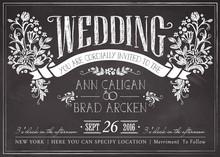 Wedding Invitation Card With Floral Background