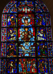 Wall Mural - Stained Glass The Blue Virgin at Chartres Cathedral