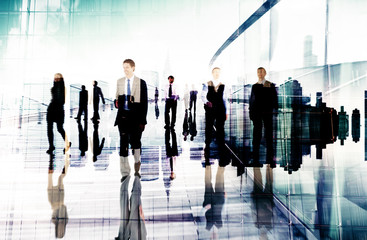 Wall Mural - Business People Commuter Rush Hour Travel Concept