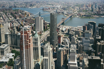 Aerial veiw of Downtown Manhatton