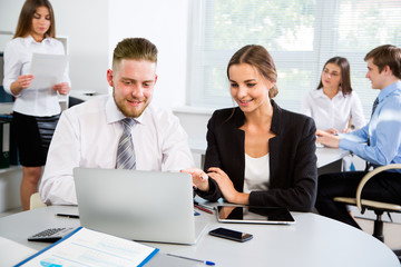 Wall Mural - Businesspeople in a meeting at office