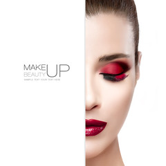 Wall Mural - beauty and makeup concept. template design