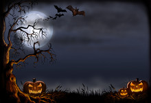 Creepy Halloween Scene - Digital Illustration