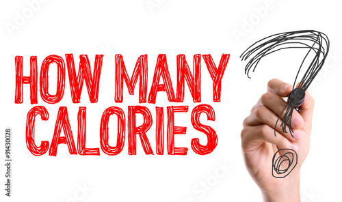 Hand with marker writing: How Many Calories?