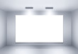 © pabijan - Illustration of blank billboard on empty wall with lights
