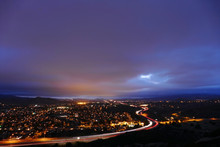 Cloudy Night In Suburban Simi Valley California