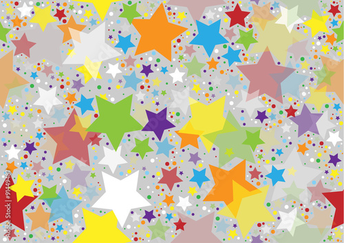 Colored Stars Texture - Repetitive Background Illustration, Vector