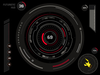 Sticker - Futuristic touch screen user interface HUD