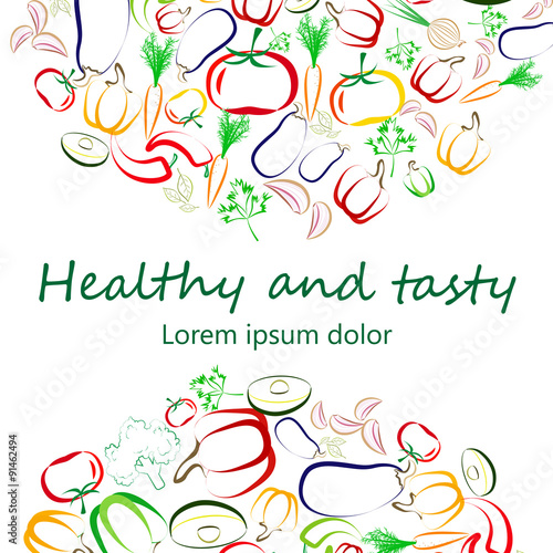 Naklejka na szybę Healthy Eating concept square banner design