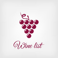 stylized grapes design element. logo