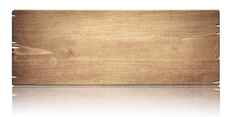 Wall Mural - old weathered scratched wooden signboard, planks and reflection