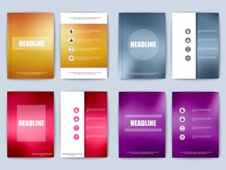 Fototapete - Set of business magazine poster, flyer, brochure