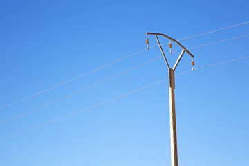 Wall Mural -   utility pole in africa morocco energy and distribution